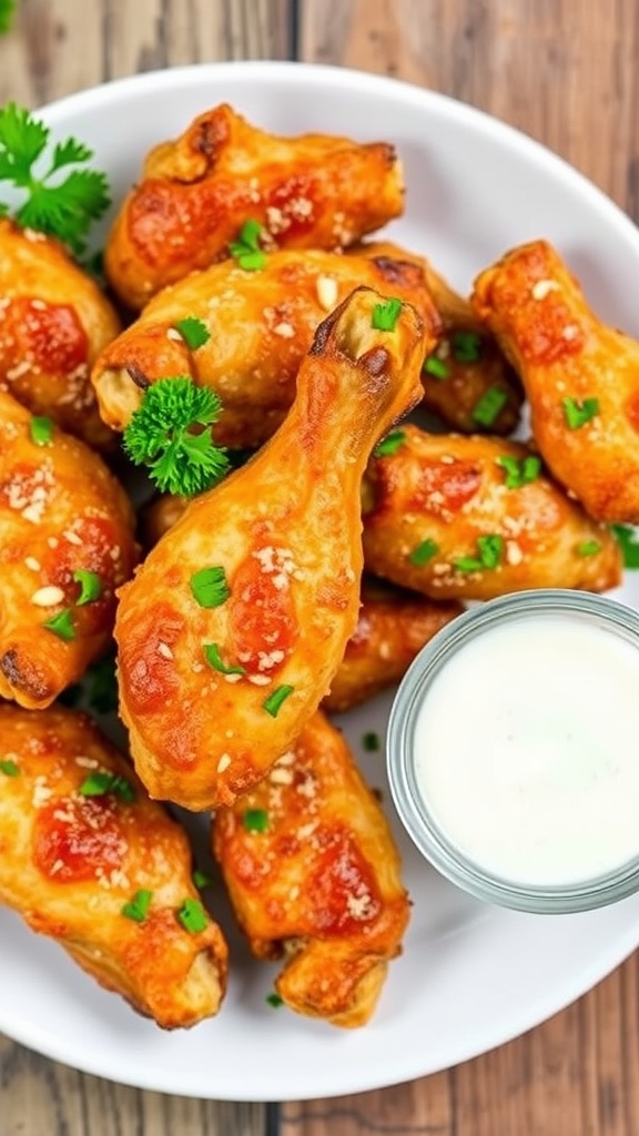 Crispy Garlic Parmesan Chicken Wings Recipe